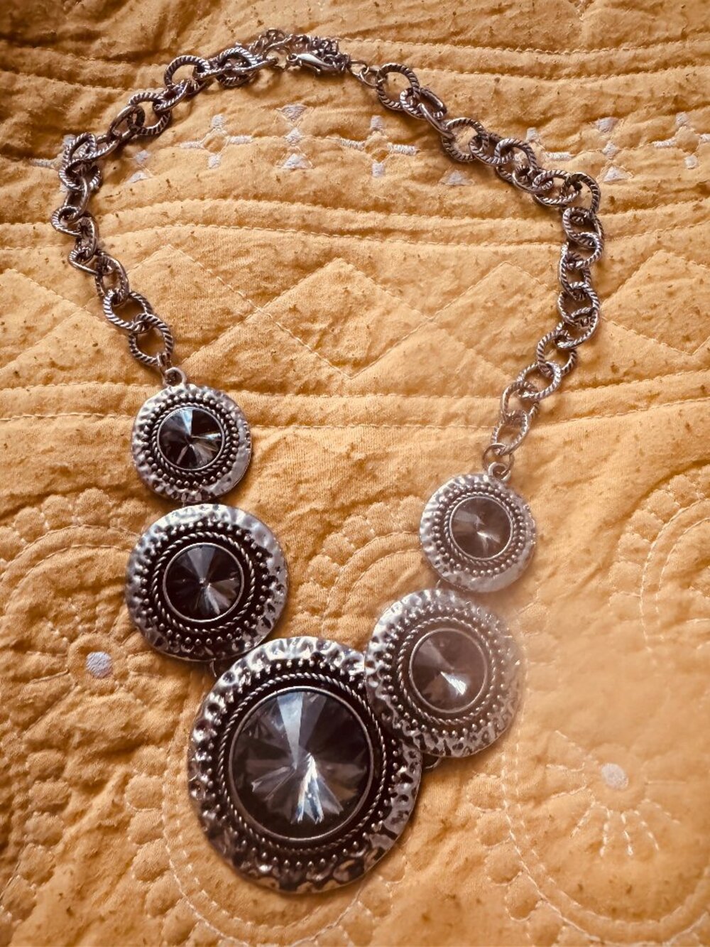 Gray Smoky Stone Necklace